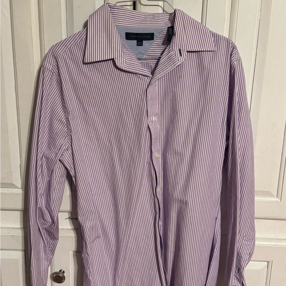 Tommy Hilfiger Men's Lavender Pinstripe Shirt